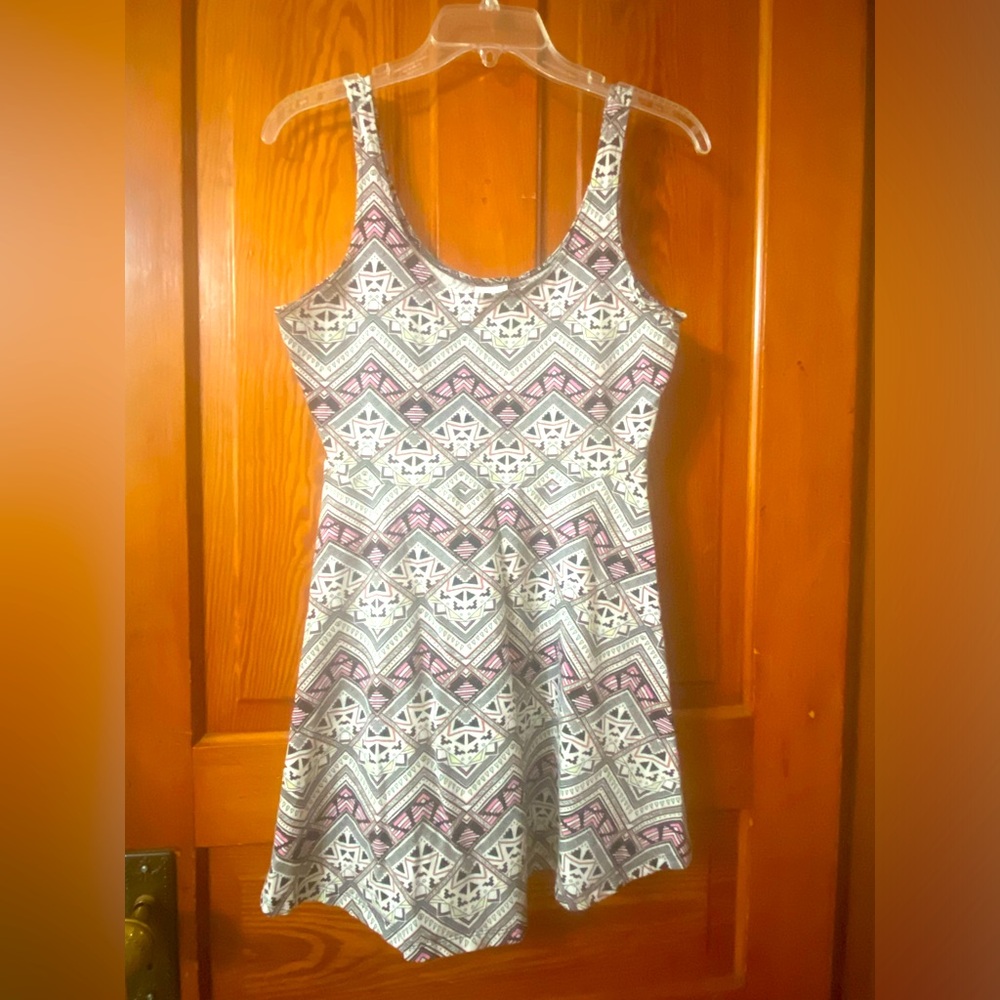Victoria’s Secret PINK Fit & Flare Aztec Cut Out Back Dress-Size M